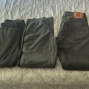 Selling two pairs of sweatpants and a pair of jeans for larger boys
